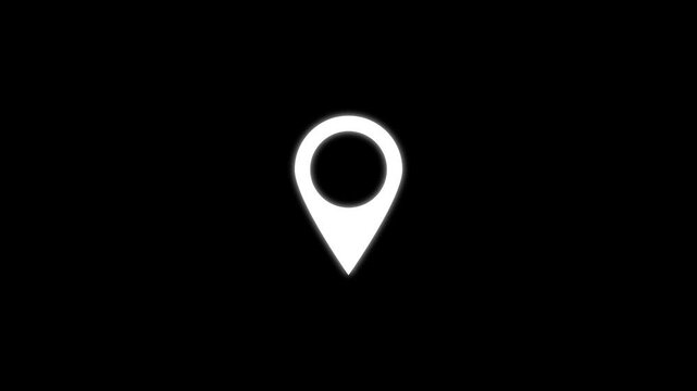 Looping animation GPS location pointer animated and location icon