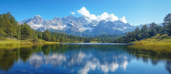Serene Mountain Lake Reflections