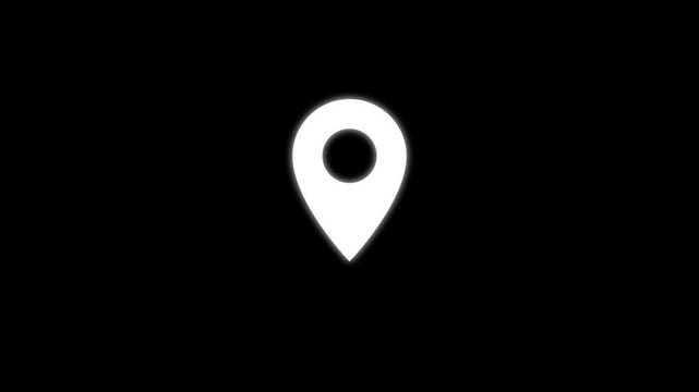 location icon animation, GPS icon and radio wave in gradient color background.