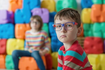 Therapist Supporting an Autistic Child in a Therapy Session