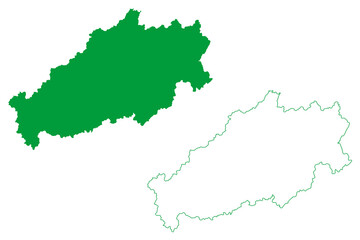 Obraz premium Santa Maria de Jetiba municipality (Espírito Santo state, Municipalities of Brazil, Federative Republic of Brazil) map vector illustration, scribble sketch Santa Maria de Jetibá map