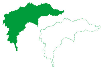 Sao Domingos do Norte municipality (Espírito Santo state, Municipalities of Brazil, Federative Republic of Brazil) map vector illustration, scribble sketch Sao Domingos do Norte map