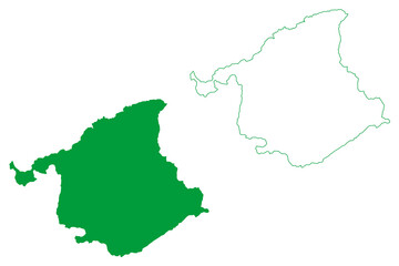 Vila Pavao municipality (Esp&iacute;rito Santo state, Municipalities of Brazil, Federative Republic of Brazil) map vector illustration, scribble sketch Vila Pavao map