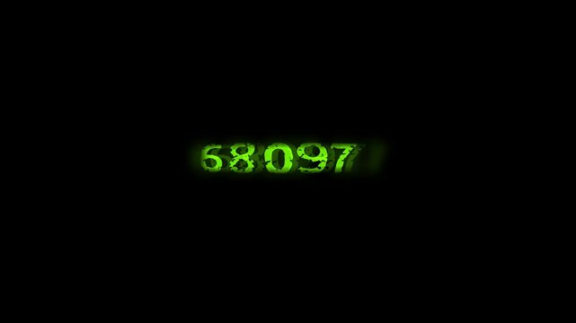 green random numbers on black background video	