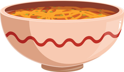 Big bowl of hot noodle soup is ready to warm you up on a cold day