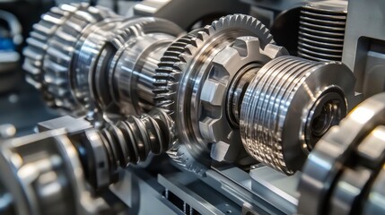 A detailed view of finely crafted gears working seamlessly within machinery