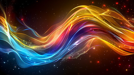 Obraz premium Glowing lines. abstract colorful background with waves. Abstract elegant background with glitter and waves. waves, for desktop, screensaver. Abstract wallpaper