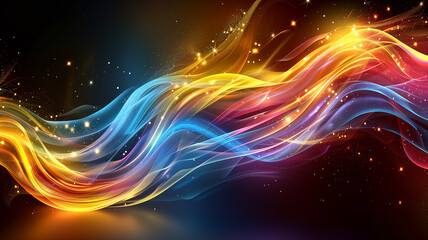 Fototapeta premium abstract fractal background. abstract colorful background with waves. Elegant background with glitter and waves. waves, for desktop, screensaver. Abstract wallpaper