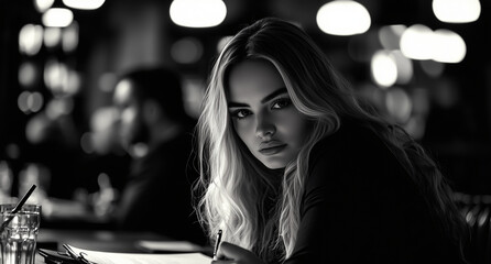 Fototapeta premium portrait of a woman on a meeting