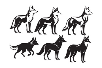 Coyote silhouette vector illustration, Coyote silhouette, Coyote Vector