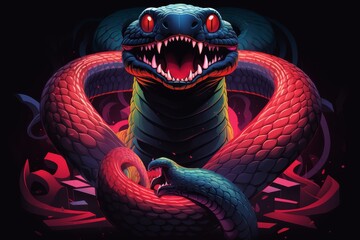 Obraz premium Immersive virtual reality experience interacting with a vibrant 3d snake in digital space
