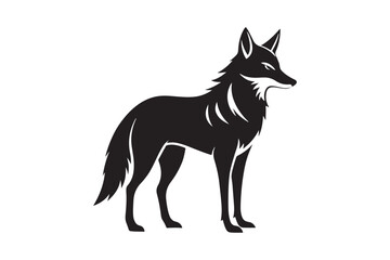 Coyote silhouette vector illustration, Coyote silhouette, Coyote Vector