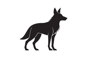 Coyote silhouette vector illustration, Coyote silhouette, Coyote Vector