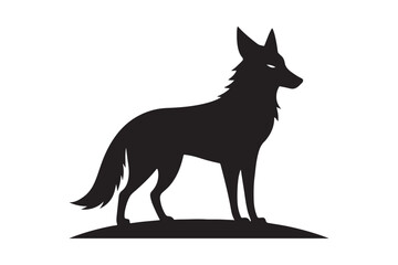 Coyote silhouette vector illustration, Coyote silhouette, Coyote Vector