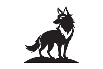 Coyote silhouette vector illustration, Coyote silhouette, Coyote Vector