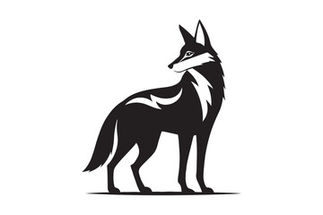 Coyote silhouette vector illustration, Coyote silhouette, Coyote Vector