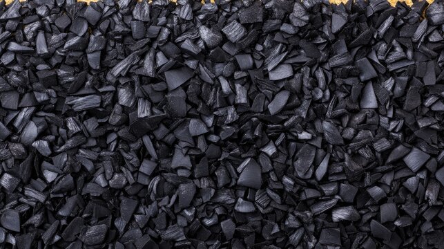 Shredded rubber pieces processed for sustainable reuse at a recycling facility - Powered by Adobe