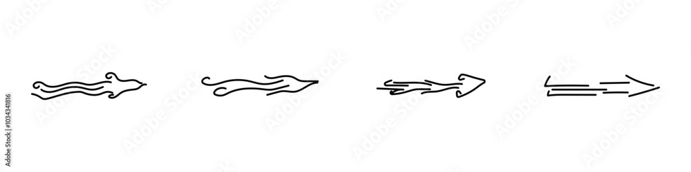 Poster set of black vector arrows. collection of linear arrows. contours of different arrows. arrow icon po