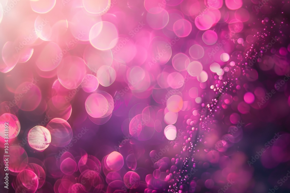Poster sparkling bokeh lights create a dreamy atmosphere with vibrant pink and purple tones, enhancing the 