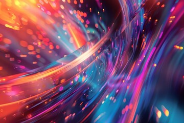 Obraz premium Vibrant colors swirl together in a dynamic pattern, creating an abstract and mesmerizing visual experience that evokes a sense of movement and energy.