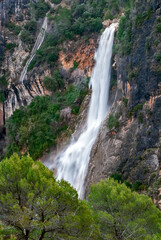 Cascada de La Osera del río Aguascebas chico, en el Valle de la Osera, en el parque natural de Cazorla, Segura y Las Villas.