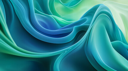 Obraz premium smooth flowing abstract shape in vibrant blue and green hues