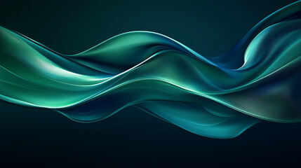 Fototapeta premium smooth flowing abstract shape in vibrant blue and green hues