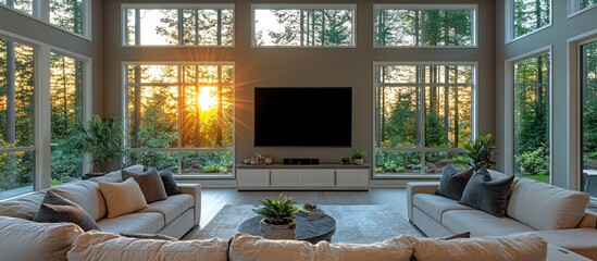 Living Room with Sunset View