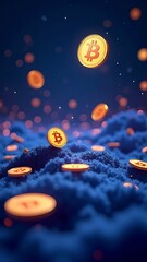 Fototapeta premium Digital currencies and investments, lots of space to copy