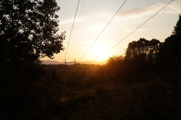 sunset in the countryside