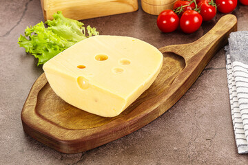 Gourmet Maasdam cheese with hole