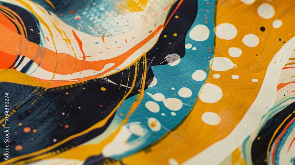 Poster a whimsical print of curving lines and playful shapes celebrating the fluidity and movement found in
