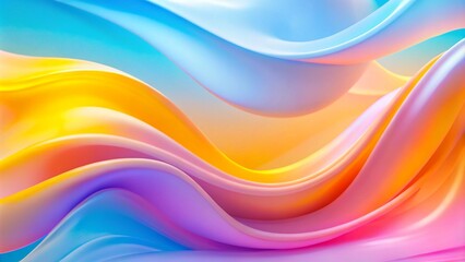 Obraz premium Colorful abstract waves blend smoothly in a vibrant design. Vibrant abstract wave patterns blend colors smoothly on a gradient background. Abstract waves of vibrant colors blend smoothly.