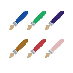 Paintbrush emoji brush paint symbol sign icon vector illustration