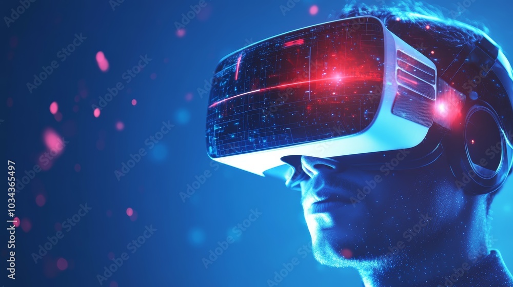 Poster exploring the future, a captivating image of virtual reality experience