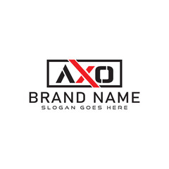 AXO letter logo design. AXO business and real estate monogram logo vector template.