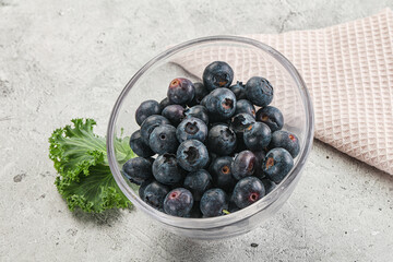Sweet ripe blueberry on the bowl