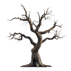 Fototapeta premium Creepy Dead Tree on transparent background
