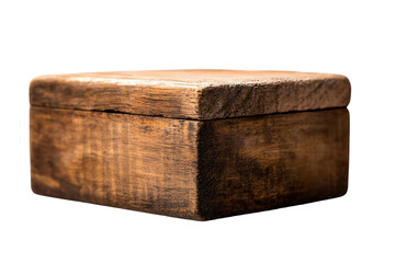 Wooden box, white isolate background