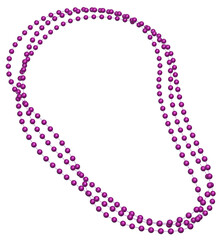 Purple Mardi Gras beads over a transparent background. 3D render. © Kevin