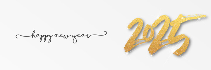 Happy new year - best wishes 2025 with colorful number. Perfect vector for poster, banner, greeting and new year 2025 celebration.