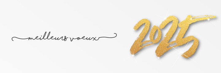 Bonne année - meilleurs vœux 2025 - vecteur pour affiche, bannière, salutation et célébration du nouvel an 2025.