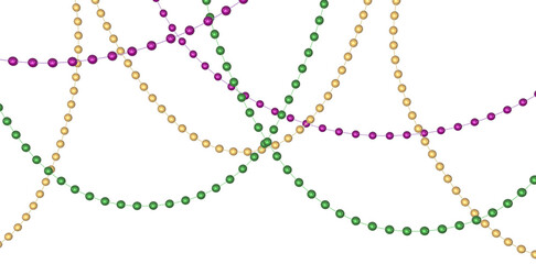 Mardi Gras beads over a transparent background. 3D render. © Kevin