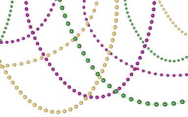Mardi Gras beads over a transparent background. 3D render. © Kevin