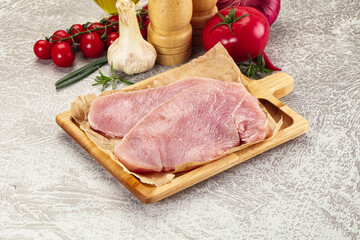 Raw uncooked turkey fillet steak