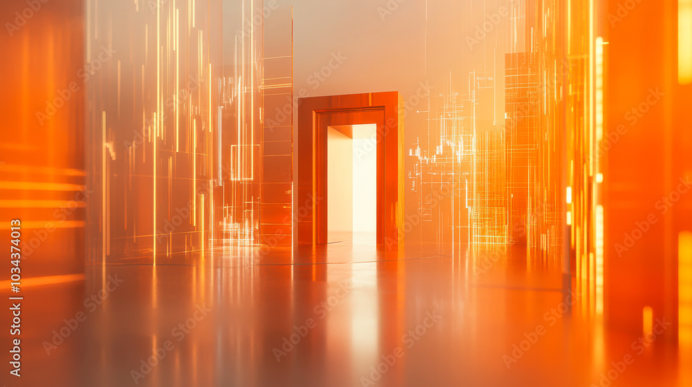 Poster futuristic abstract design showcasing a vibrant soundwave visualization in a high-tech environment d