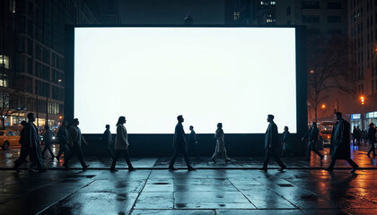 Empty LED Giant Billboard for advertising mockup.
