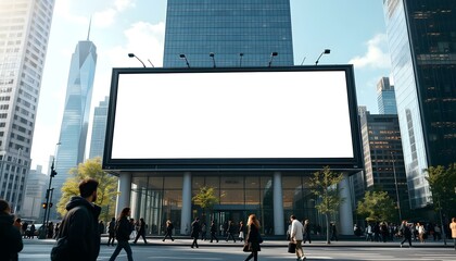Empty LED Giant Billboard for advertising mockup.