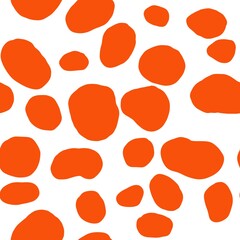 Seamless abstract textured pattern. Simple background orange, white. Circles, dots, stains. Digital brush strokes. Design for textile fabrics, wrapping paper, background, wallpaper, cover.