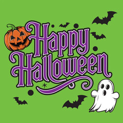 spooky halloween illustration text 
vector 
